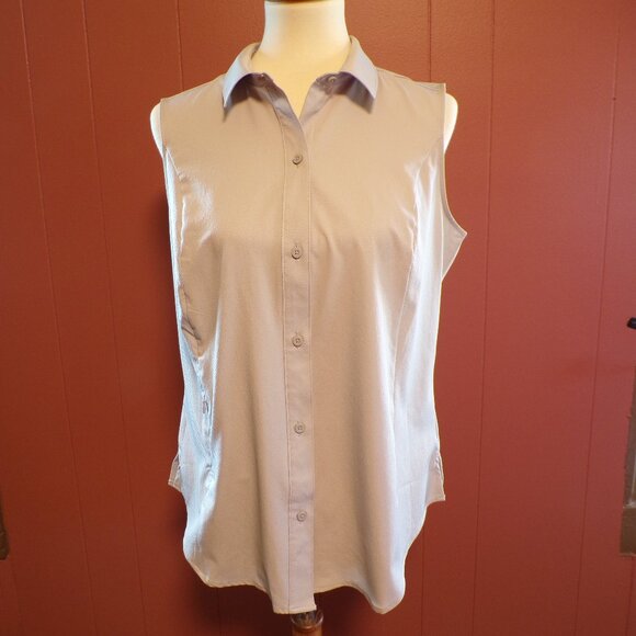 Eddie Bauer Ladies' Sleeveless Gray Tech Shirt Size - M - Picture 1 of 8